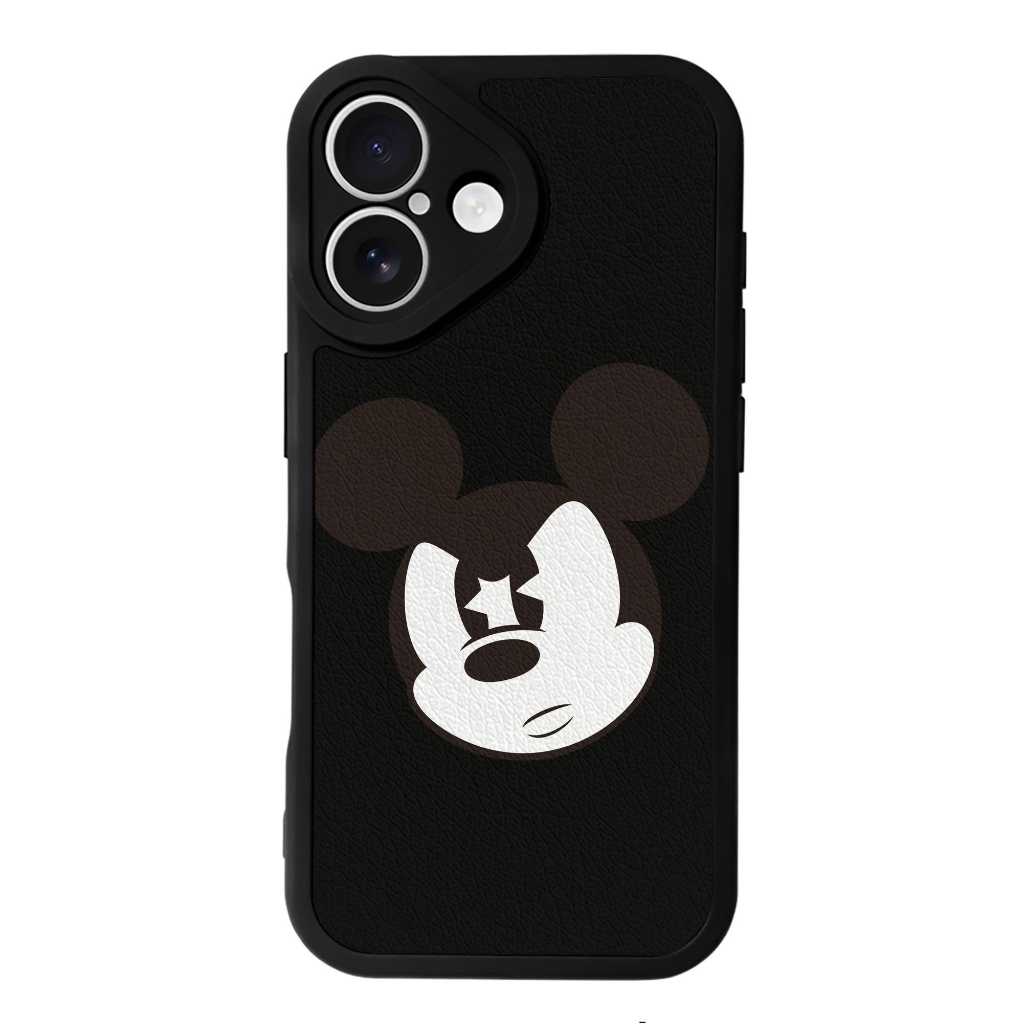 （画像用） ミッキーマウス Mickey Mouse 【iPhone 16シリーズ対応】シリコンスマホケース（レザー調） 材質：シリコン